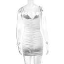 Fairyshely Sexy Ruffle Deep V Short Club Dress Senhoras 2024 Verão Azul Bodycon Vestidos Festa de Noite Mini Vestido Apertado