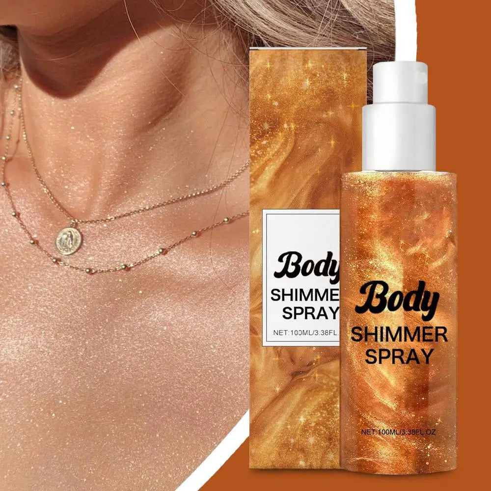 Spray de Brilho Corporal Bronze Iluminador Corporal