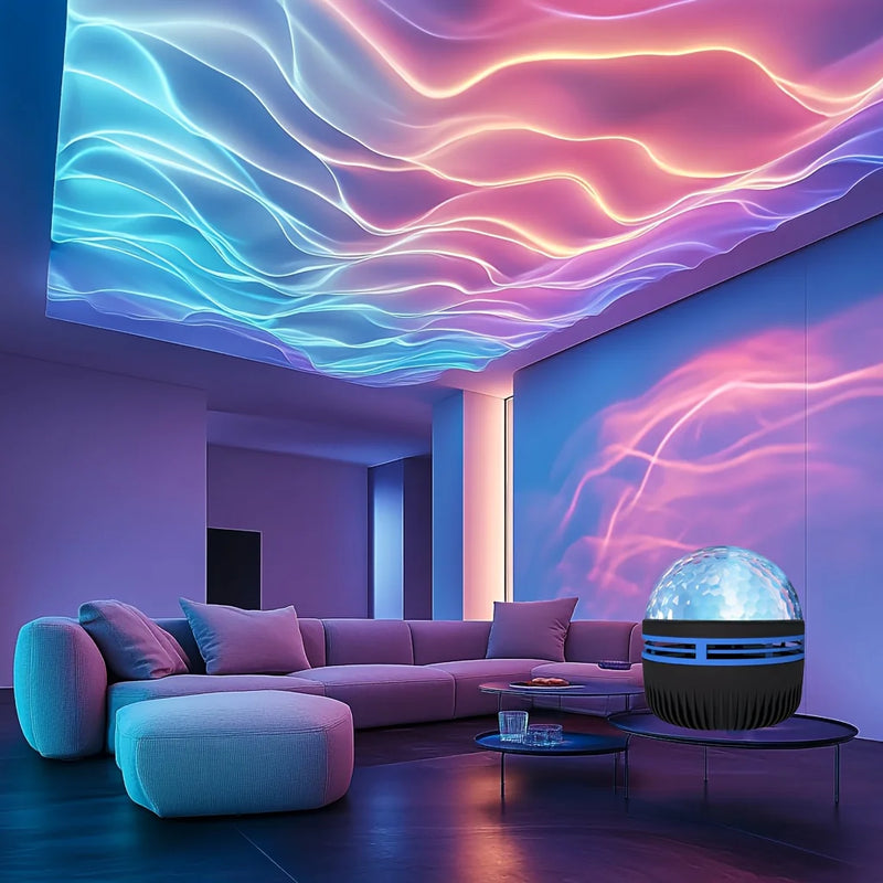 Projetor do céu noturno estrelado LED NightLights USB Plug-in Controle Remoto RGB Galaxy Light 7 modos para decoração de bar de quarto de sala de festas