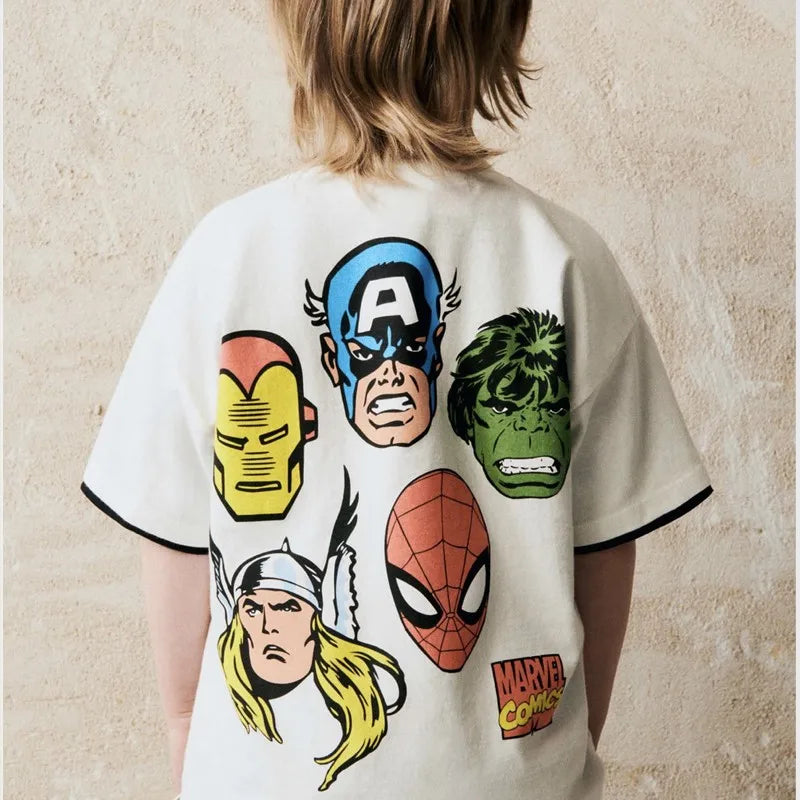 Marvel Boy Sets Roupas de Verão Manga Curta Lazer Camisetas + Conjuntos de Shorts 2pcs Roupas Crianças Infantil Criança Menino Roupas