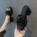 Verão de salto alto casual feminino boca de peixe sapatos sapatos femininos à venda 2024 moda nova dedo do pé quadrado anti-rugas chinelos femininos