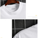 Camisetas masculinas 2024 Masculino Verão Algodão Manga Curta Moda Bottoming Tops Em Torno Do Pescoço Branco Tee Camiseta Oversized Roupas Masculinas
