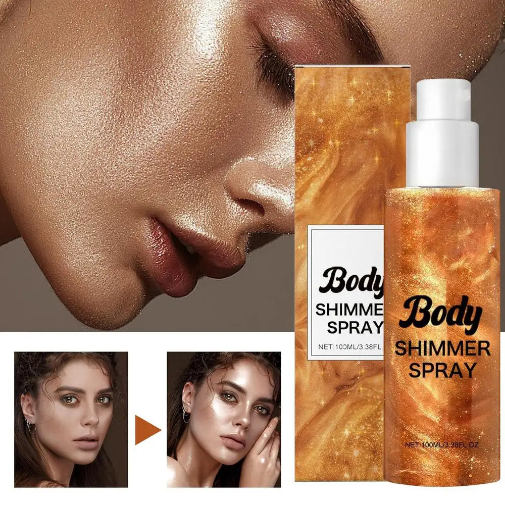 Spray de Brilho Corporal Bronze Iluminador Corporal