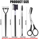 Conjunto de 3/5 Peças de Pincéis para Sobrancelha, Pente para Cílios, Separador de Cílios, Ferramentas Profissionais de Maquiagem para Olhos com Tesourinha para Sobrancelha para Mulher