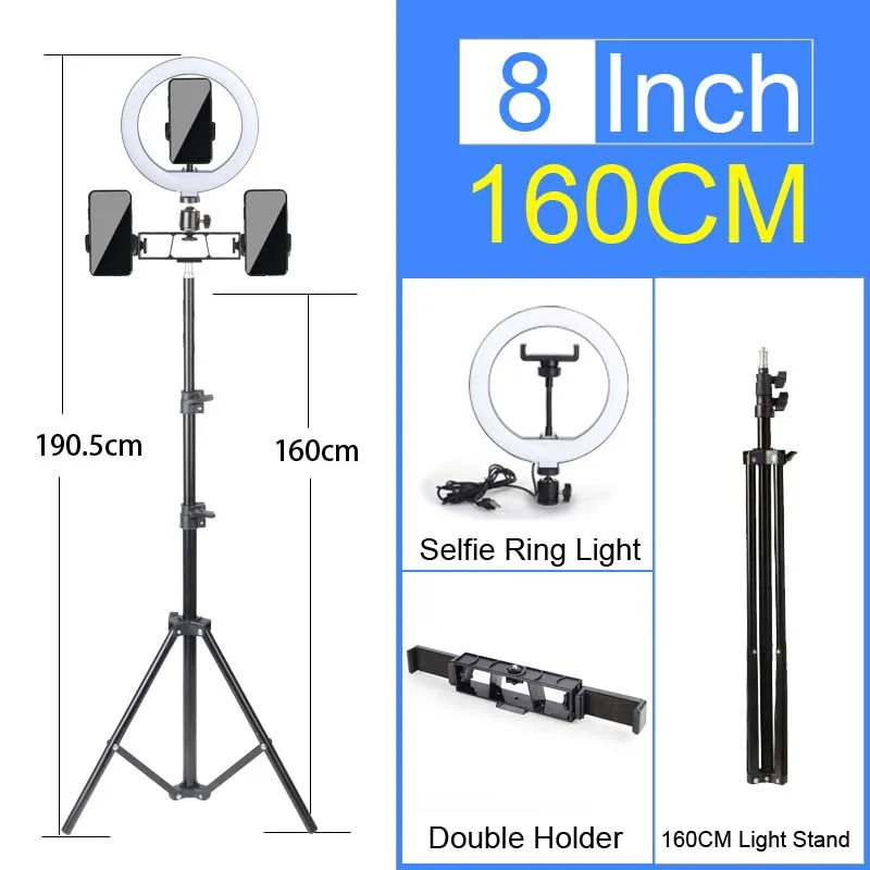 Luz de Anel LED 14 polegadas para Fotografia - Tripé com Luz de Anel para Transmissão ao Vivo