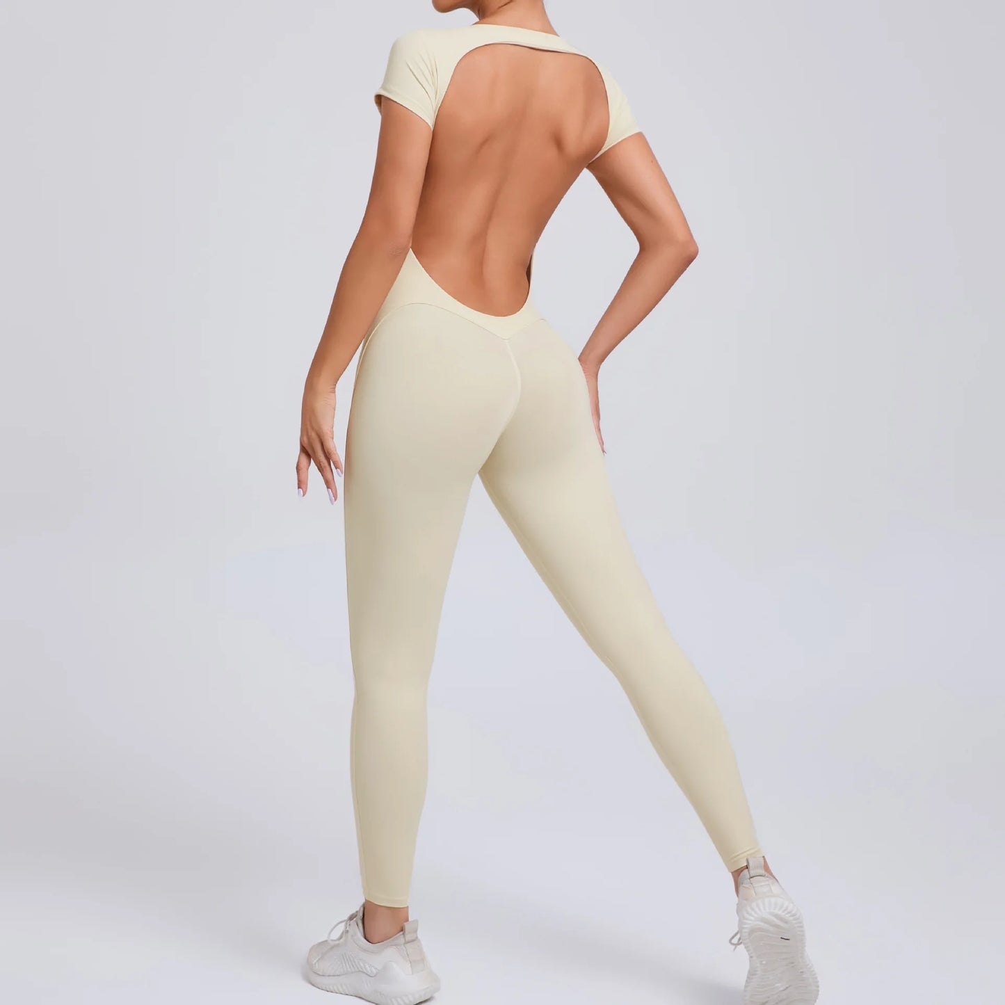 Sexy Mangas Compridas Terno Feminino Macacão Secagem Rápida Roupas de Ioga Treino Bodysuits Backless Esportes Macacão Mulheres Ginásio