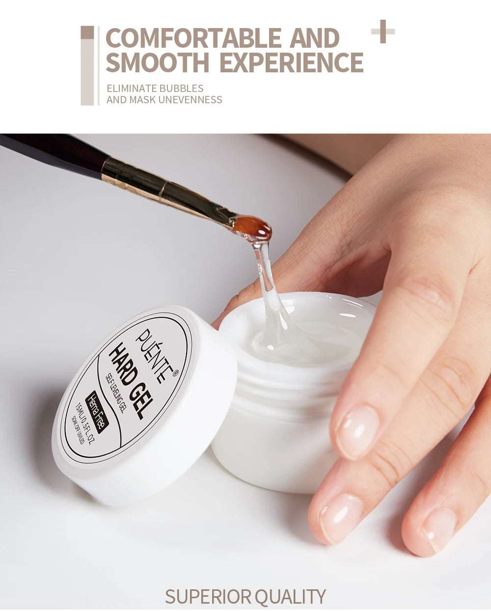 Esmalte em Gel Autonivelante 15ML Livre de Hema Gel Transparente Rígido Extensão de Unhas Modelagem 3D Cola para Strass Removedor de Verniz UV