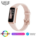 LIGE Amoled Relógio Inteligente Masculino 2023 Banda Inteligente Mulheres Frequência Cardíaca Sangue Smartwartch Pulseira Inteligente À Prova D'Água Rastreador de Fitness Esportivo
