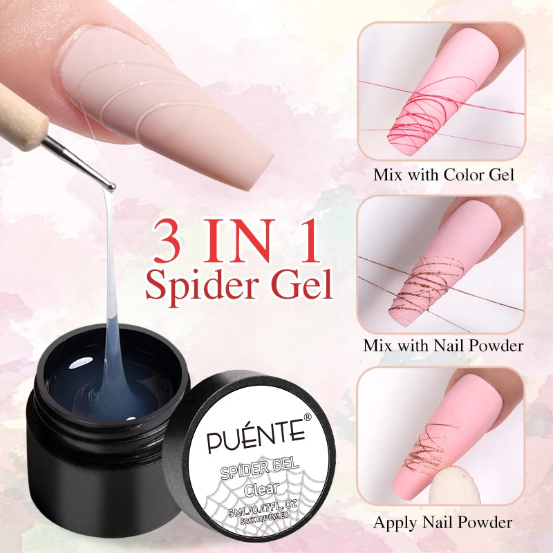 Esmalte em Gel Autonivelante 15ML Livre de Hema Gel Transparente Rígido Extensão de Unhas Modelagem 3D Cola para Strass Removedor de Verniz UV