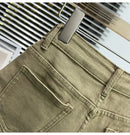 Shorts jeans de bolso grande para mulheres elásticas finas 2024 novas calças cargo curtas de cintura alta primavera/verão para meninas legais calças jeans quentes