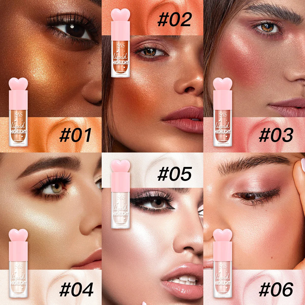Iluminador Líquido para Contorno Facial Maquiagem Brilho