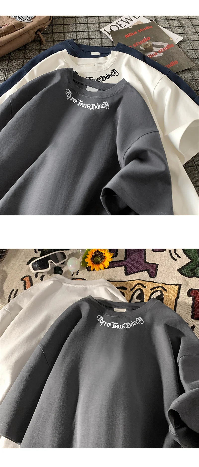 Camisetas grandes masculinas, camiseta branca de algodão 5XL para homens, casual, verão, moda, estampa de letras, gola, camisetas, roupas masculinas