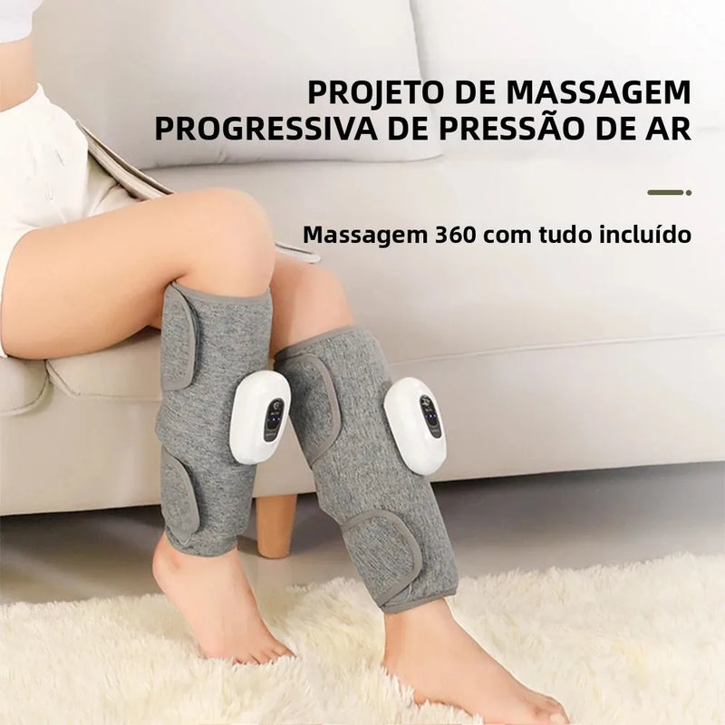 Massageador de Panturrilha Elétrico com Aquecimento, Amassamento e Pressão de Ar - Massageador de Pernas para Circulação Sanguínea, Compressão de Ar para Pernas, Sem Fio