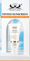 Protetor Solar Tintado FPS 50+ Hidratante Proteção UV para Rosto e Corpo Bloqueador Solar Leve Antienvelhecimento À Prova D'Água Clareador Uso Diário