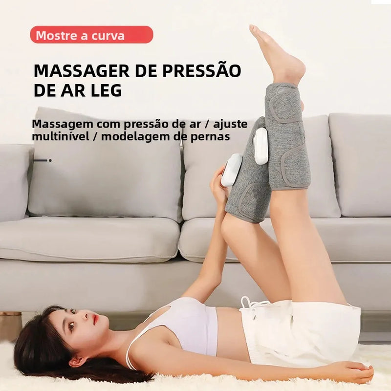 Massageador de Panturrilha Elétrico com Aquecimento, Amassamento e Pressão de Ar - Massageador de Pernas para Circulação Sanguínea, Compressão de Ar para Pernas, Sem Fio