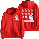 Sanrio Anime Bonito Impresso Hoodies Mulheres Dos Desenhos Animados Hello Kitty Y2k Estudantes Coreanos Moletom Solto Moda Doce Cardigan Roupas