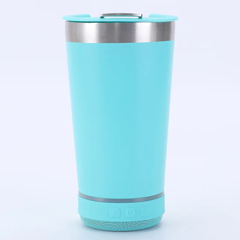 Copo Térmico de Aço Bluetooth Criativo 16oz 450ml com Dupla Camada, Refrigerador de Gelo para Carro, Coffee e Cerveja, Garrafa Térmica