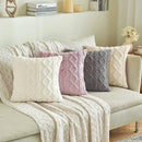 1 capa de almofada de lã artificial decorativa simples, capa de almofada de lã de pelúcia curta e macia, sofá decorativo moderno, fami