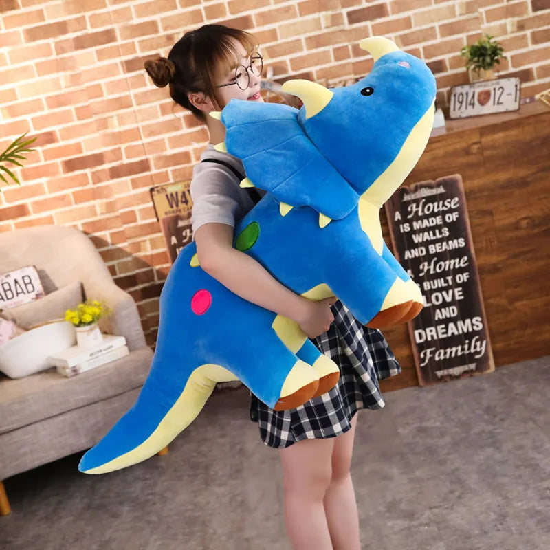 Criativo Grande Pelúcia Triceratops Macio Stegosaurus Brinquedo de Pelúcia Dinossauro Boneca Brinquedo de Pelúcia Crianças Dinossauros Brinquedo Presentes de Aniversário