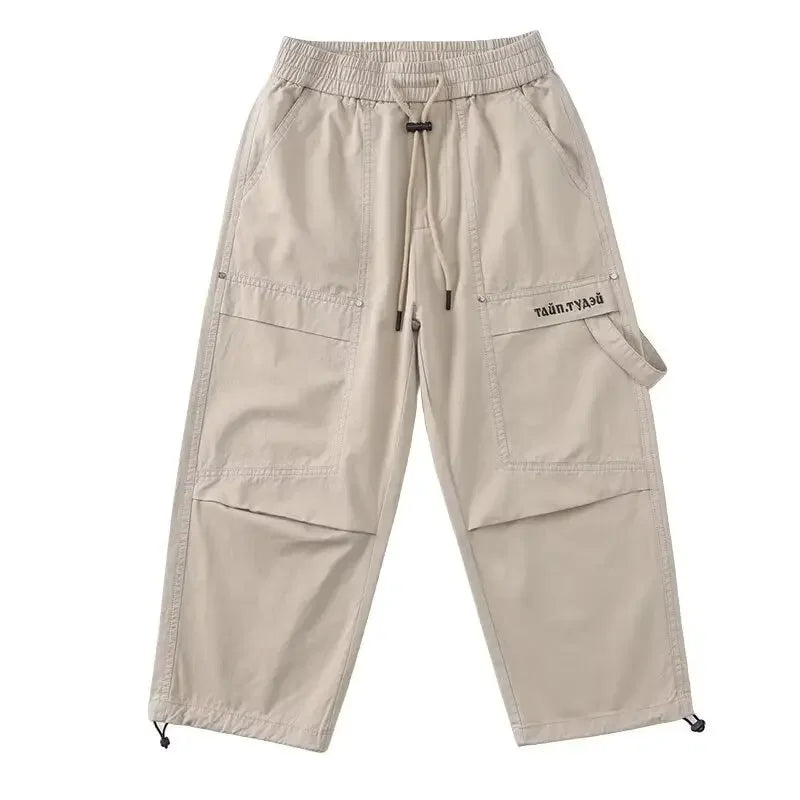 2024 Nova Primavera Outono Meninos Calças Calças Casuais de Perna Reta Grandes Crianças Calças Cargo Moda Cool Kids Roupas