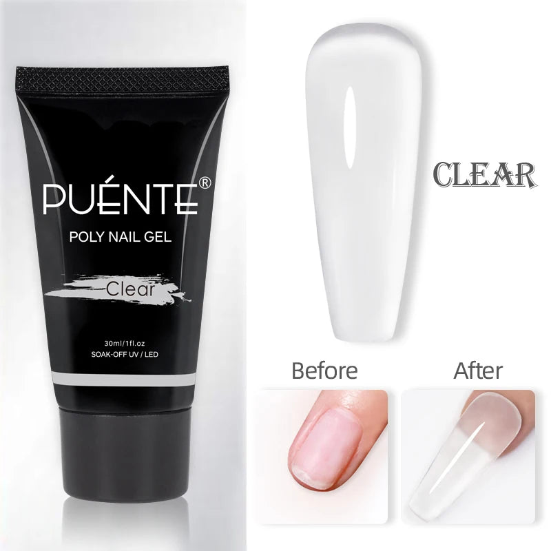 Esmalte em Gel Autonivelante 15ML Livre de Hema Gel Transparente Rígido Extensão de Unhas Modelagem 3D Cola para Strass Removedor de Verniz UV