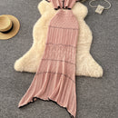 SINGREINY Verão Suave Ternos de Tricô Mulheres Botão Design Manga Curta O Pescoço Tops + Bodycon Saia Gancho Flor Oco 2pcs Set