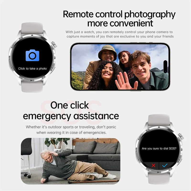 Para HUAWEI GT5 Pro GPS NFC Relógio Inteligente Masculino 360 * 360 Tela AMOLED Frequência cardíaca Bluetooth Chamada IP67 Homem à prova d'água Smartwatch 2024