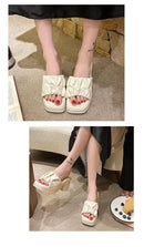 Verão de salto alto casual feminino boca de peixe sapatos sapatos femininos à venda 2024 moda nova dedo do pé quadrado anti-rugas chinelos femininos