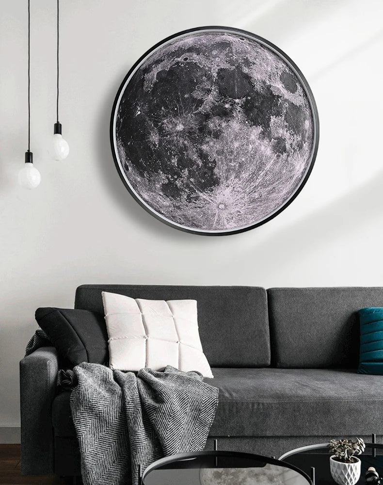 Luminária de Parede IRALAN Lua 3D Mural Luminária Terra Luminária de Teto com Controle Remoto para Sala de Estar Lâmpada LED Realista Acessórios para Casa