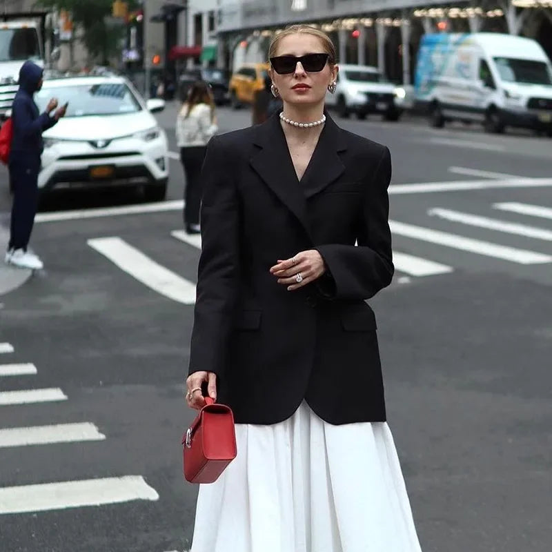 Bornladies Outono Inverno Cintura Fina Chic Blazer Casacos Senhoras Escritório Senhoras Trespassado Moda Ternos Jaqueta Roupas Femininas