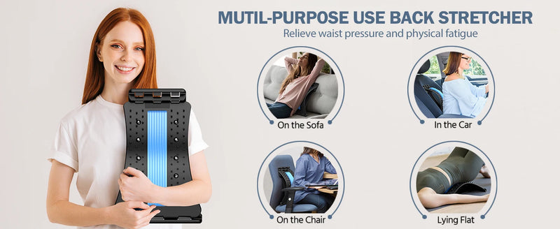 Alongador de Costas para Alívio da Dor nas Costas, Prancha Crackeadora de Costas em Múltiplos Níveis, Suporte para Parte Inferior e Superior das Costas para Hérnia de Disco
