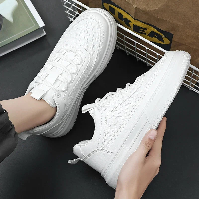 Plataforma ao ar livre Homens Tênis Casuais Moda Sapatos de Corrida Brancos Respiráveis Sapatos Esportivos Masculinos Sapatos de Caminhada Leve Tênis