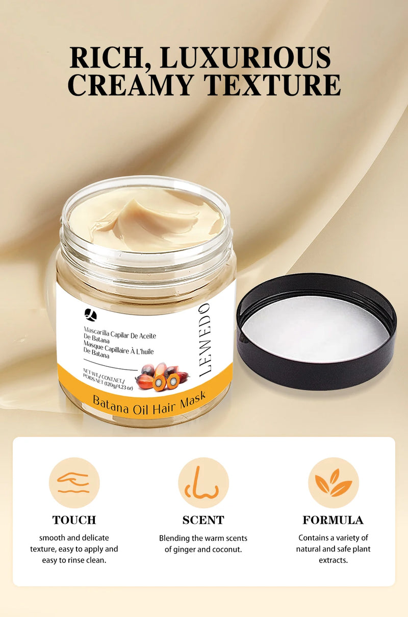 Máscara Capilar Batana Óleo Condicionador Batana 100% Natural Cuidados com o Cabelo Previne a Queda Nutre Pontas Secas Melhora a Maciez