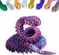 Cobra impressa em 3D 23,6 polegadas articulada flexível conjunta resina simulação víbora fidget animais brinquedos modelo para decoração de mesa engraçado