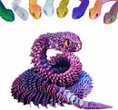 Cobra impressa em 3D 23,6 polegadas articulada flexível conjunta resina simulação víbora fidget animais brinquedos modelo para decoração de mesa engraçado