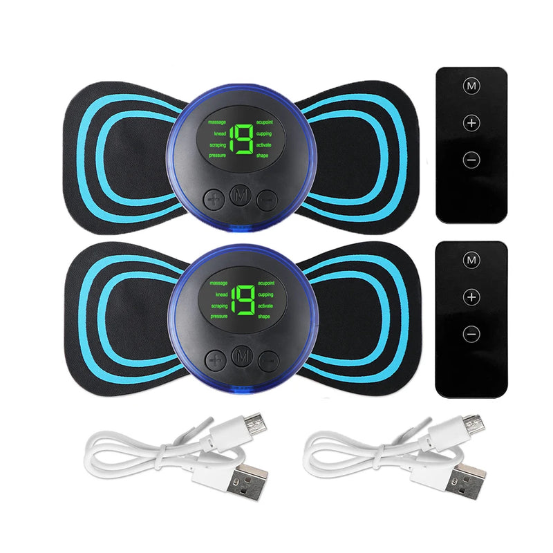 Mini massageador de pescoço EMS portátil Maca de pescoço elétrica para alívio da dor muscular cervical e remendo de massagem de relaxamento de ombro