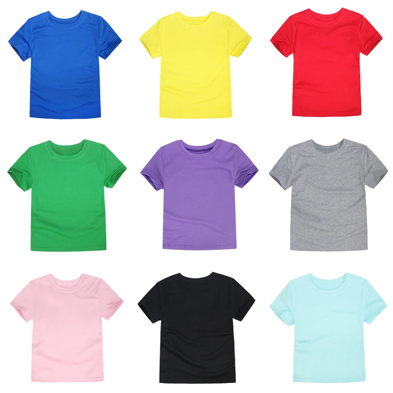 Camisetas clássicas para meninos meninas algodão branco preto camisetas de manga curta para bebê criança Roupas infantis Crianças de 2 a 14 anos