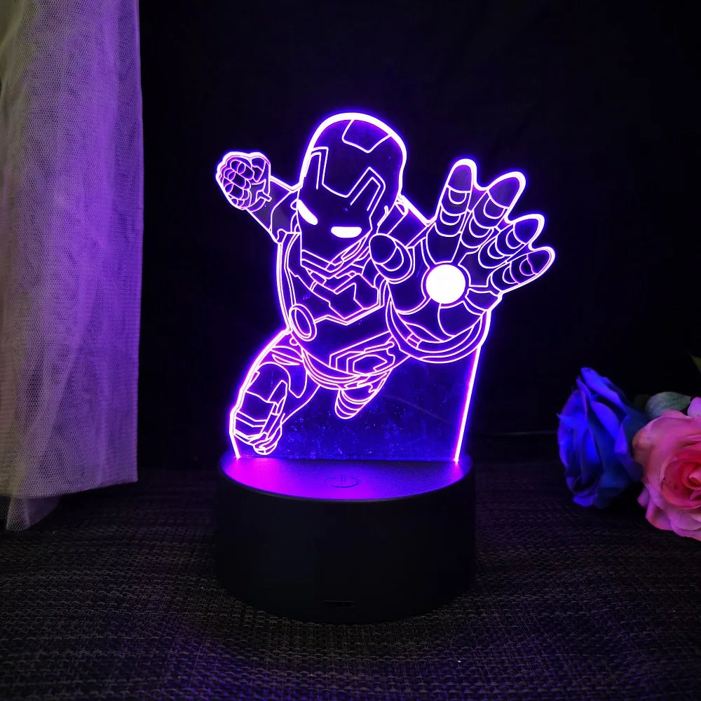 Homem-Aranha 3D Acrílico Luz Noturna USB Estéreo LED Lâmpada de Mesa Luz Fantasma Surpresa Presente de Aniversário LED Luz Usando USB e Bateria