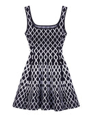 2025 Primavera Verão Luxo Design Da Marca Sem Mangas Vestido De Malha Para As Mulheres Preto Sexy Saia Curta Saia De Noite Senhoras Paris Roupas