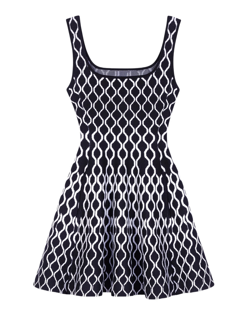 2025 Primavera Verão Luxo Design Da Marca Sem Mangas Vestido De Malha Para As Mulheres Preto Sexy Saia Curta Saia De Noite Senhoras Paris Roupas