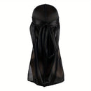 Boné Bandana Durag de Seda Masculino com Cauda Longa para Ondas