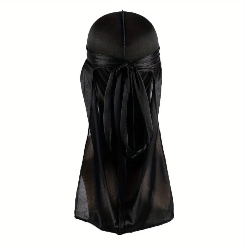 Boné Bandana Durag de Seda Masculino com Cauda Longa para Ondas