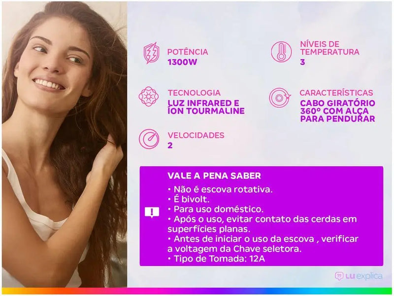 BES24P Compact Bivolt - Escova Secadora Bivolt Britannia