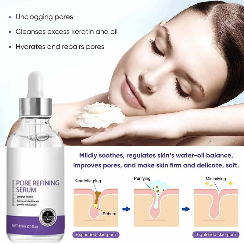 Poro Shrinking Serum Remoção de Rosto Grandes Poros Aperto Reparação Facial Poro Minimizando Essência Cuidados com a Pele Beleza Pele Firme
