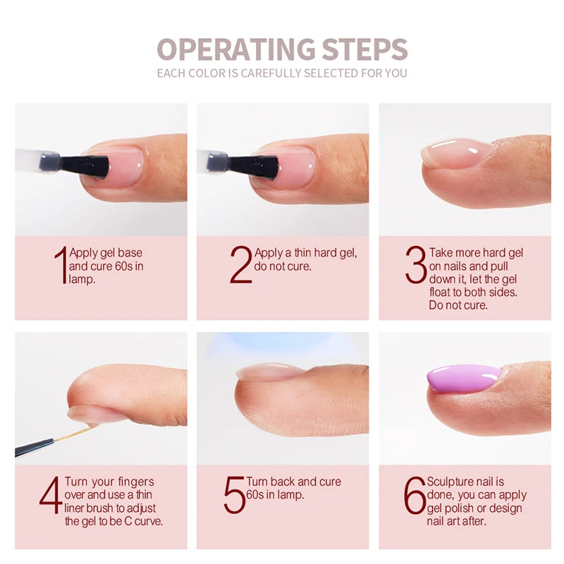 Esmalte em Gel Autonivelante 15ML Livre de Hema Gel Transparente Rígido Extensão de Unhas Modelagem 3D Cola para Strass Removedor de Verniz UV