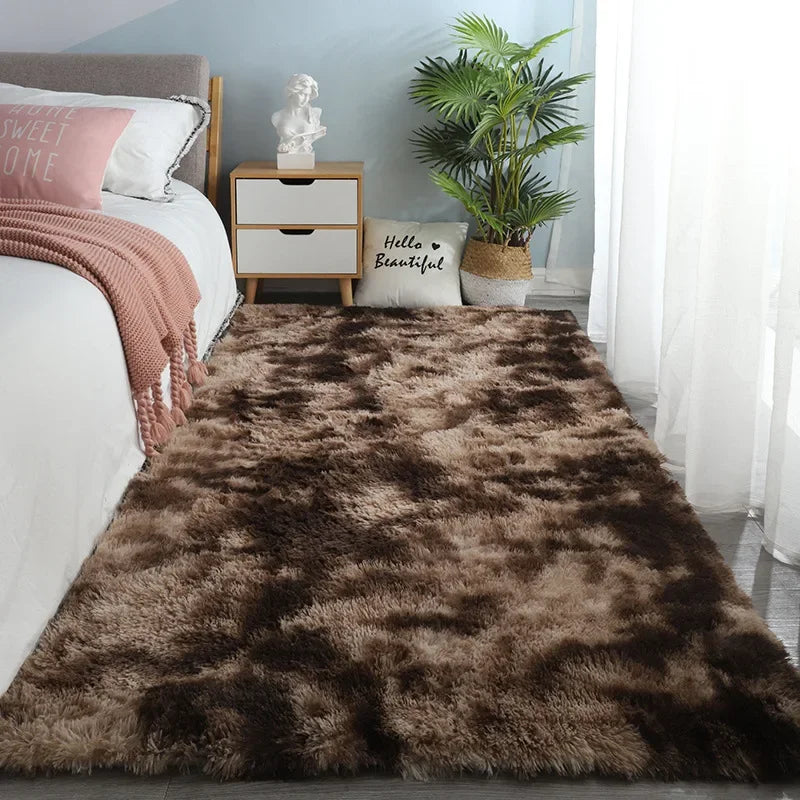 Tapete cinza para sala de estar Tapete de pelúcia Cama Quarto Chão Tapetes fofos Antiderrapantes Tapetes de decoração para casa Tapetes de veludo macio Cobertor de quarto infantil