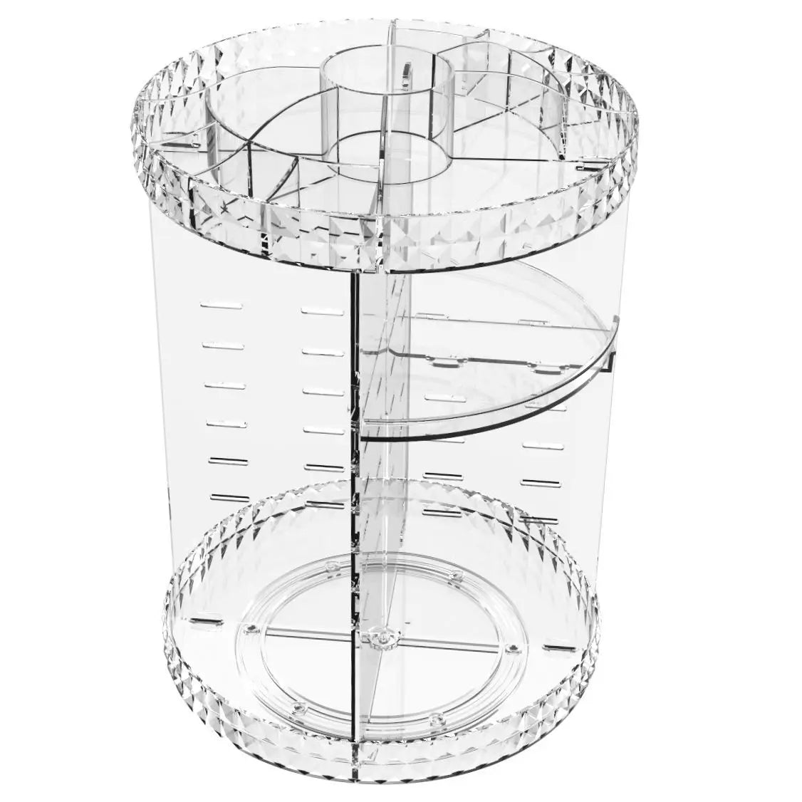 Armário de Armazenamento de Cosméticos Transparente Rotativo com Prateleira de Acrílico de Alta Capacidade