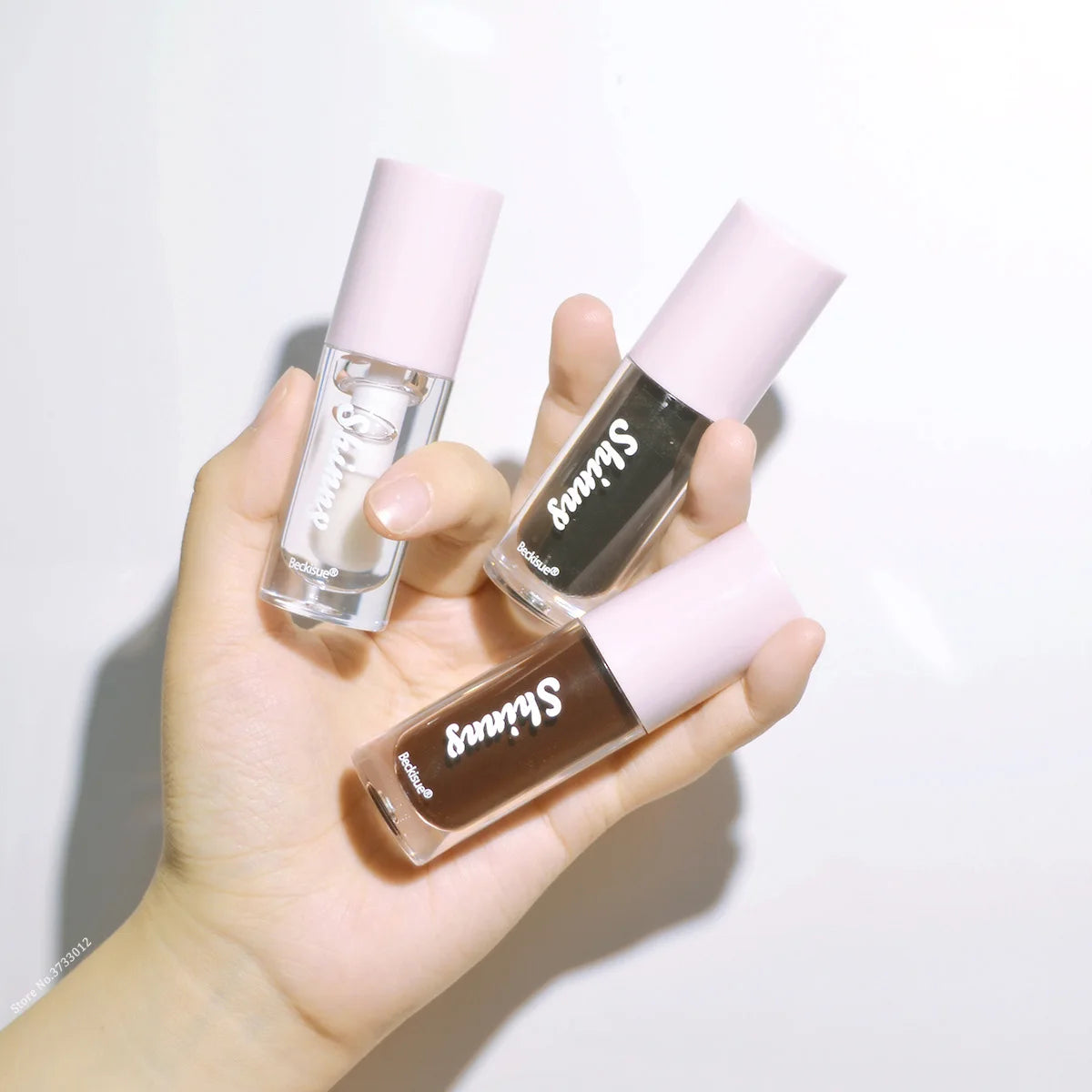 Óleo Labial Hidratante de Cristal Transparente, Gloss Labial Volumizado