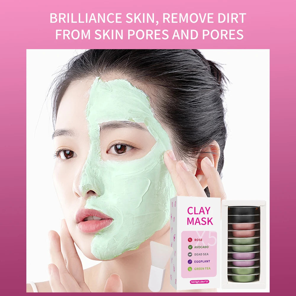 Máscara facial de argila rosa, adequada para cuidados faciais