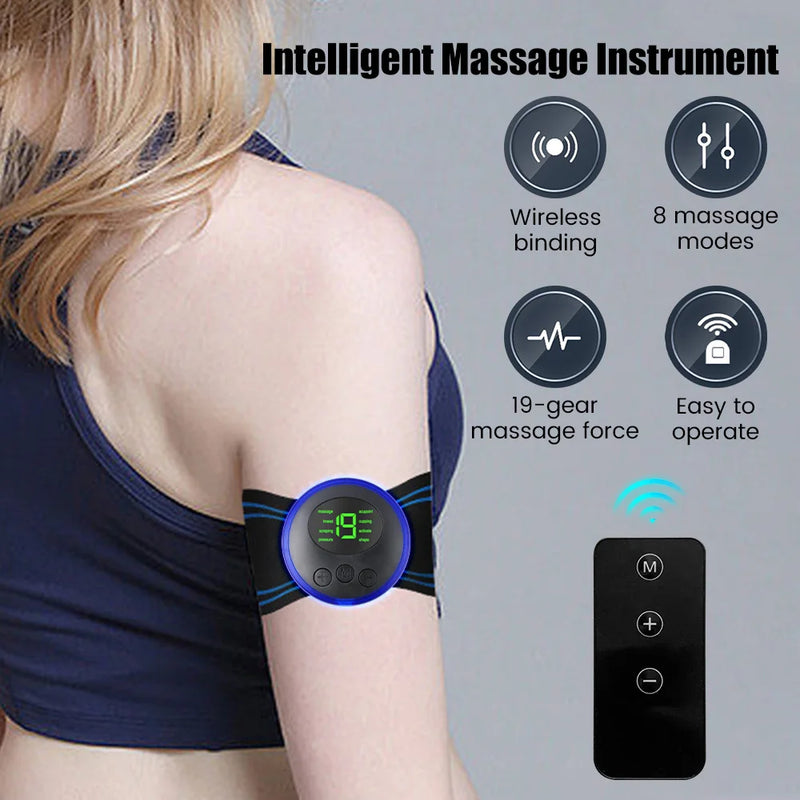 Mini massageador de pescoço EMS portátil Maca de pescoço elétrica para alívio da dor muscular cervical e remendo de massagem de relaxamento de ombro